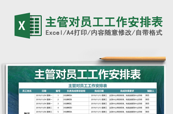 2021年主管對員工工作安排表