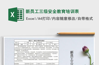 2022年新員工三級安全教育培訓表