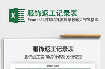 2021年服飾返工記錄表