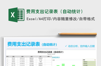 2021年費用支出記錄表（自動統(tǒng)計）