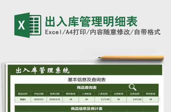 2021年出入庫管理明細表