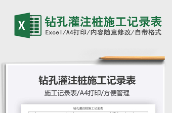 2021年鉆孔灌注樁施工記錄表