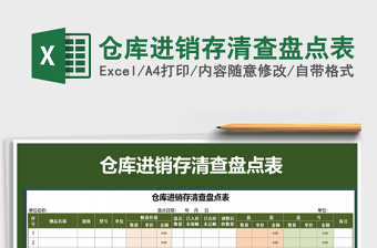 2021年倉庫進銷存清查盤點表