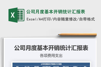 2021年公司月度基本開銷統(tǒng)計匯報表
