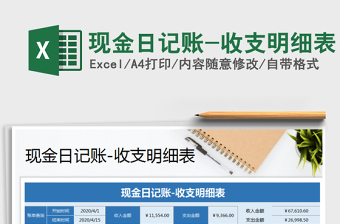 2022年現(xiàn)金日記賬-收支明細(xì)表免費(fèi)下載