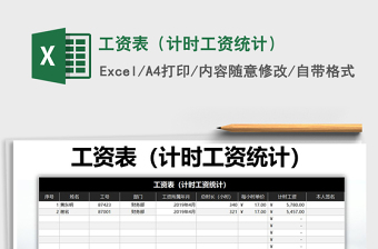 2022年工資表（計(jì)時(shí)工資統(tǒng)計(jì)）免費(fèi)下載