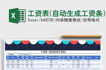 2021年工資表(自動生成工資條)免費(fèi)下載