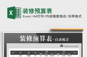 2021年裝修預算表