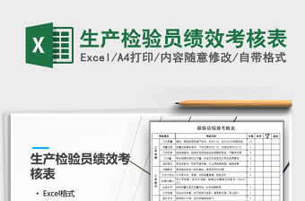 2021年生產(chǎn)檢驗(yàn)員績(jī)效考核表