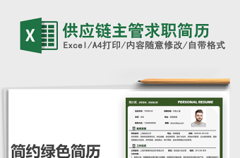 2021年供應鏈主管求職簡歷