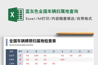2021年藍灰色全國車輛歸屬地查詢