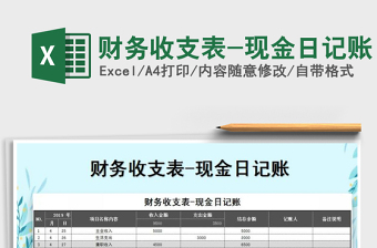 2022年財務收支表-現(xiàn)金日記賬免費下載