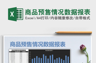 2022年商品預售情況數(shù)據(jù)報表免費下載
