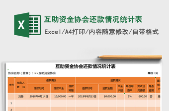 2021年互助資金協(xié)會(huì)還款情況統(tǒng)計(jì)表