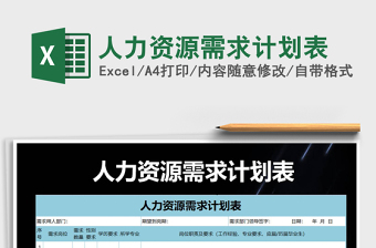 2021年人力資源需求計(jì)劃表免費(fèi)下載