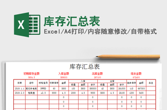 2021年庫存匯總表免費(fèi)下載