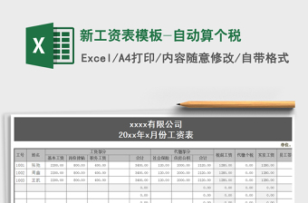 2022年新工資表模板-自動(dòng)算個(gè)稅免費(fèi)下載
