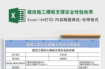2021年樓房施工模板支撐安全性驗(yàn)收表