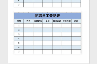 2021年招聘员工登记表Excel表格模板