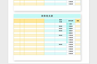 2021年財務收支表Excel模板