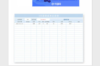 原創2021年進貨成本核算登記表