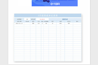 原創(chuàng)2021年進(jìn)貨成本核算登記表