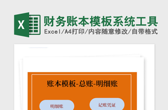 2021年財務(wù)賬本模板系統(tǒng)工具