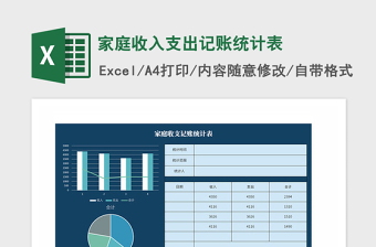 2021年家庭收入支出記賬統(tǒng)計表