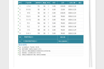 2021年公司產品報價單表格