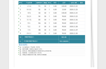 2021年公司产品报价单表格