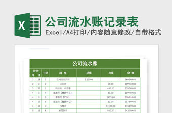2021年公司流水賬記錄表