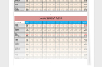 2021年公司预算资产负债表