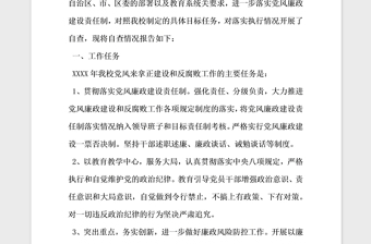 2021年關(guān)于學(xué)校黨風(fēng)廉政建設(shè)自查報告