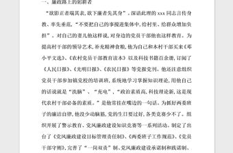 2021年黨風廉政先進個人典型事跡