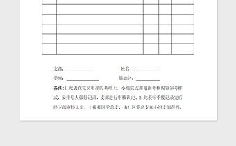 2021年黨員積分制管理考核記錄表