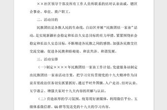 2021年社區民族團結一家親活動方案