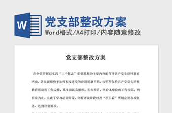 2021年黨支部整改方案