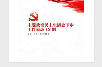2021年主題教育民主生活會下步工作表態