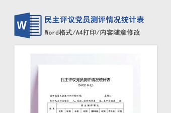 2021年民主評(píng)議黨員測評(píng)情況統(tǒng)計(jì)表