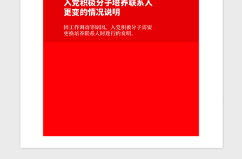 2021年入党积极分子培养联系人更变的情况说明