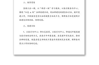 醫(yī)療系統(tǒng)黨支部“紅色e站”黨建品牌創(chuàng)建實(shí)施方案范文