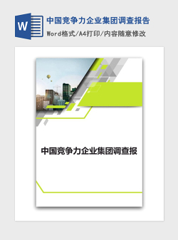 2021年中国竞争力企业集团调查报告