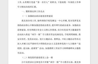 2021年學(xué)校支部度基層黨建述職報告
