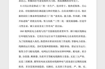 2021年電力公司員工優(yōu)秀黨員事跡材料