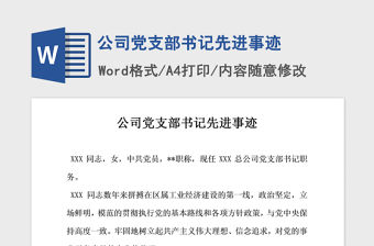 2021年公司黨支部書記先進事跡