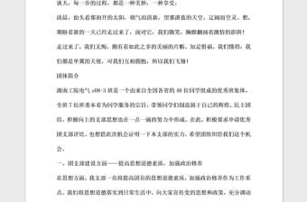 2021年大一優秀團支部申報材料