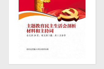 2021年主題教育民主生活會剖析材料匯編