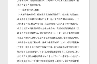 2021年村黨支部書記個人事跡