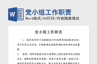 2021年黨小組工作職責