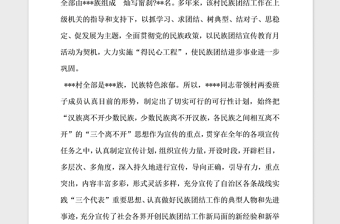 2021年村同志民族團(tuán)結(jié)先進(jìn)個人事跡材料
